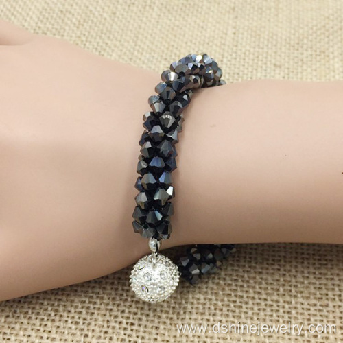 Crystal Mini Beads Rhinestone Ball Magnet Bracelet For Women